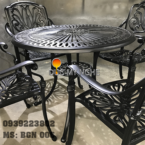 Bàn ghế nhôm đúc BGN 006